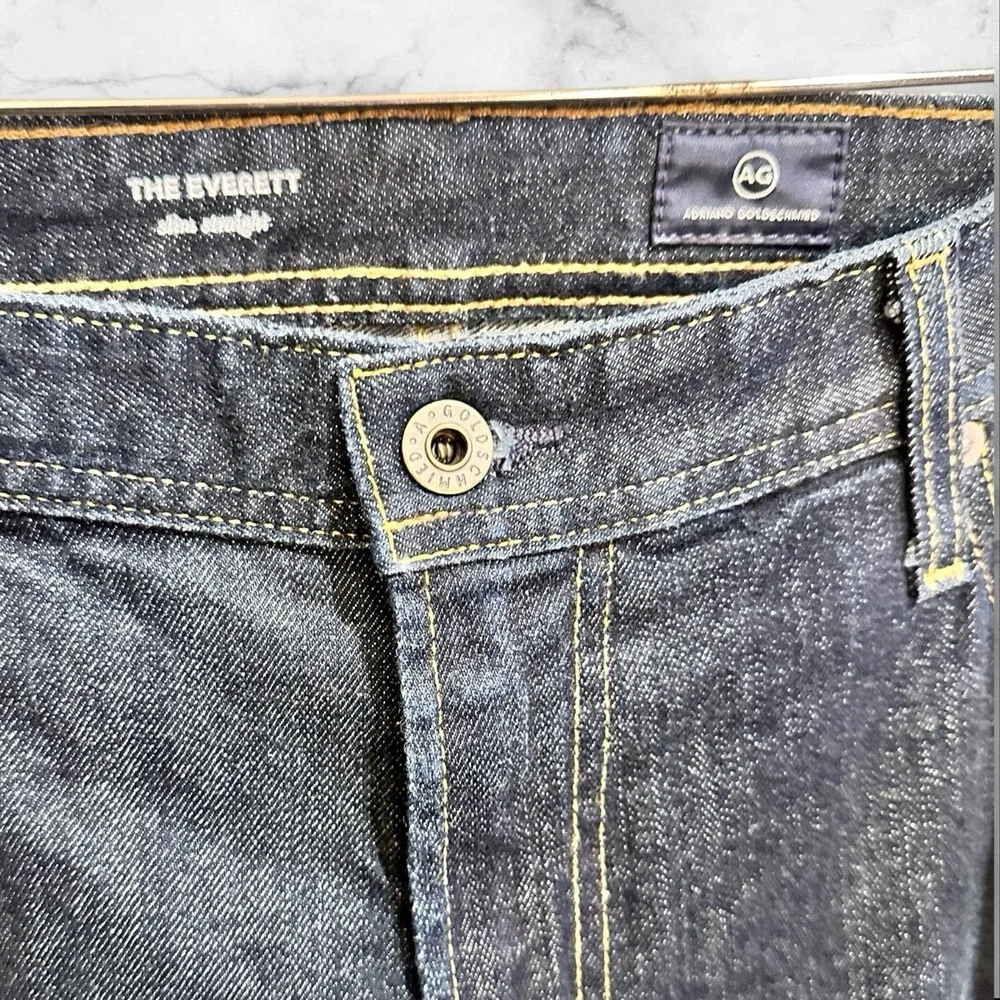 AG Adriano Goldschmied The Everett Slim Straight Dark Wash Mens‎ Pants 36x36(37)